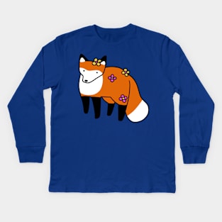 Flower Fox Kids Long Sleeve T-Shirt